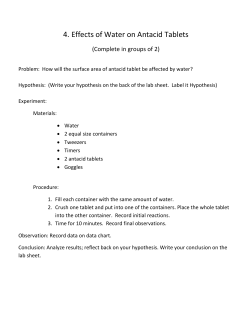 4. Effects of Water on Antacid Tablets