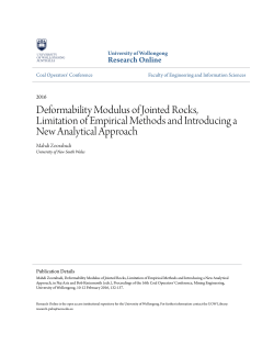 Deformability Modulus of Jointed Rocks - Research Online