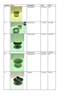 Number Photo Description Size Price 1 Frost bowl 1 9 x 12cm 90 2
