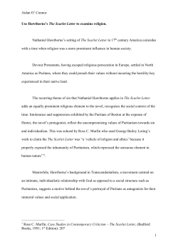 Use Hawthorne`s The Scarlet Letter to examine ONE of the following