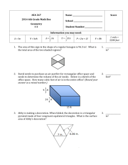 AEA 267 2014 6th Grade Math Bee Geometry I
