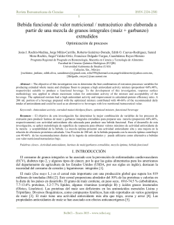 Bebida funcional de valor nutricional / nutrac&eacute;utico alto elaborada a