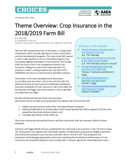 Theme Overview: Crop Insurance in the 2018/2019 Farm Bill