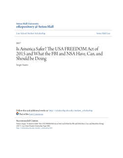 Is America Safer? The USA FREEDOM Act of 2015 and What the FBI