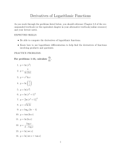 Derivatives of Logarithmic Functions