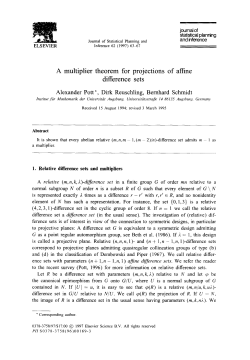 A multiplier theorem for projections of affine difference sets
