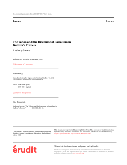 The Yahoo and the Discourse of Racialism in Gulliver`s Travels