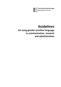 Guidelines for using gender-sensitive language