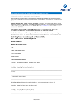 Controlling Person tax residency self-certification FORM