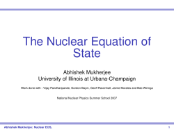 The Nuclear Equation of State - Institute for Nuclear Theory