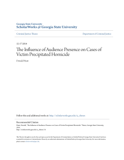 The Influence of Audience Presence on Cases of Victim Precipitated