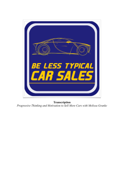Progressive Thinking and Motivation to Sell More Cars with Melissa