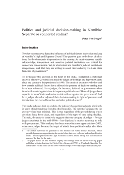 Politics and judicial decision-making in Namibia: Separate or