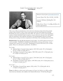 1/2 English/American Studies 146A