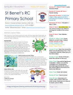 Spring Term Week 9 - St Benet`s RCVA Primary School