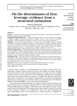 On the determinants of firm leverage: evidence from a structural