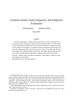 Credence Goods, Costly Diagnosis, and Subjective Evaluation