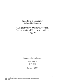 Saint John`s University Comprehensive Waste/Recycling