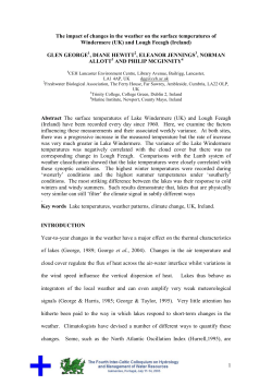 1 The impact of changes in the weather on the surface