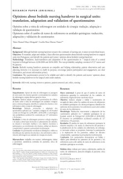 Opinions about bedside nursing handover in surgical units
