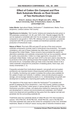 Effect of Cotton Gin Compost and Pine Bark Substrate Blends on