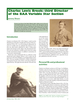 Charles Le Charles Lewis Brook: third Director of the BAA of the