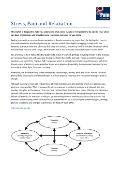 Stress, Pain and Relaxation