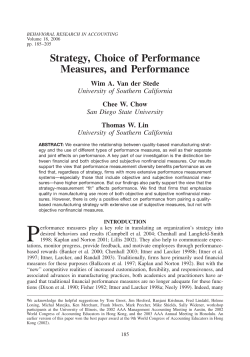 Strategy, Choice of Performance Measures, and Performance