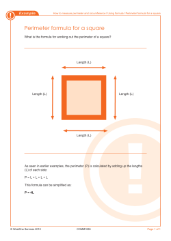 Perimeter formula for a square