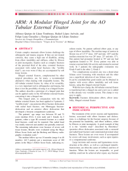 ARM: A Modular Hinged Joint for the AO Tubular External Fixator