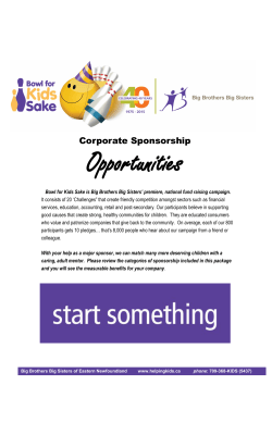 Opportunities - Big Brothers Big Sisters of Eastern Newfoundland