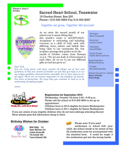 October Newsletter - Sacred Heart School Teeswater
