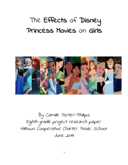 Camille Porter-Phillips, The Effects of Disney Princess Movies on Girls