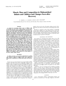 Muscle Mass and Composition in Malnourished Infants and