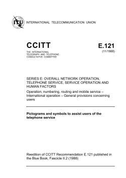 ITU-T Rec. E.121 - PICTOGRAMS AND SYMBOLS TO ASSIST