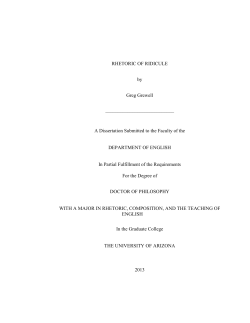 RHETORIC OF RIDICULE by Greg Grewell