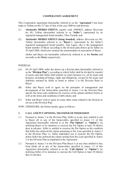 COOPERATION AGREEMENT This Cooperation Agreement