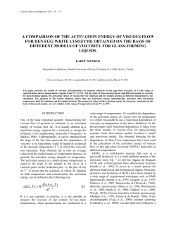 a comparison of the activation energy of viscous flow for hen egg