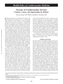Health Policy in Cardiovascular Medicine