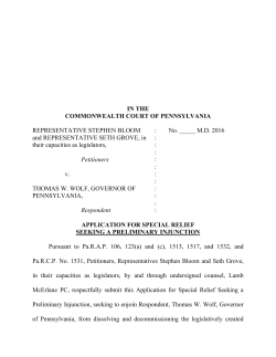 PERC Application for Special Relief