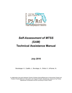 Self-Assessment of MTSS (SAM) Technical Assistance