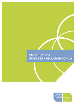 Report of the Business Regulation Forum