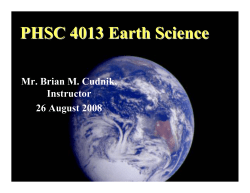 PHSC 4013 Earth Science