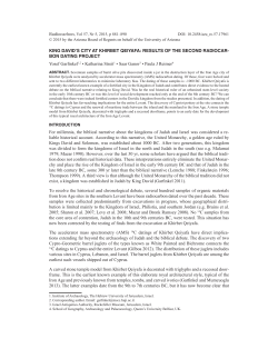 Garfinkel et al. 2015 Qeiyafa second C14 project