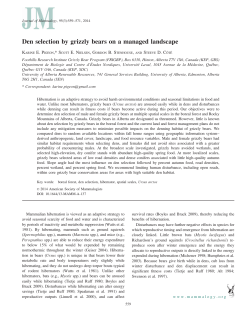 Den selection by grizzly bears on a managed landscape