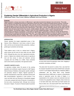 Explaining Gender Differentials in Agricultural Production i