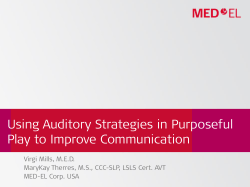 Using Auditory Strategies in Purposeful Play to Improve