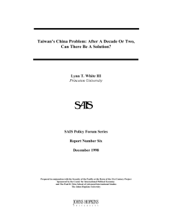 Taiwan`s China Problem: After a Decade or Two, Can There Be a