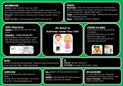 Autumn Term 1 2016 All about us