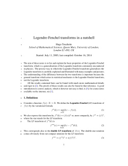 Legendre-Fenchel transforms in a nutshell